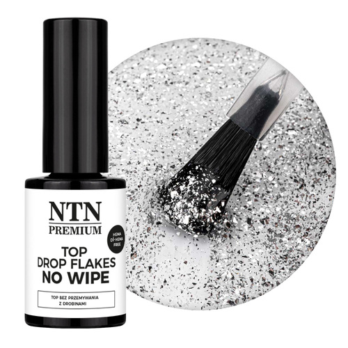 Top Drop Flakes Silver — покриття, що не потребує змивання, NTN Premium, без HEMA/Di-HEMA, 7 г