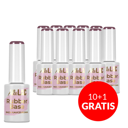 10+1 gratis Base in gomma Rubber Base AlleLac Faded Bloom senza HEMA/Di-HEMA 7 g n. 14