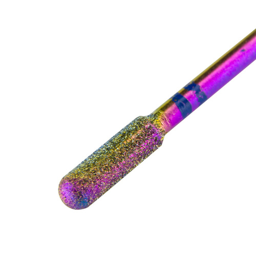 Fraise diamantée Unicorn arc-en-ciel cylindrique arrondie n° 11
