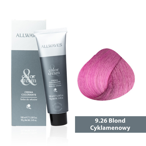 Allwaves Cream Color hair dye, cyclamen blonde 9.26, 100 ml