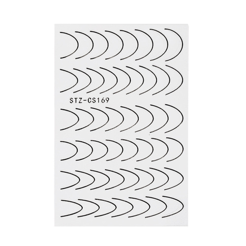 Adhesivos para uñas / French / Línea de sonrisa francesa, 48 unidades, negro, STZ-CS169