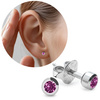 Studex Plus Earrings with Pink Zirconia in a Solid Silver Setting (r)