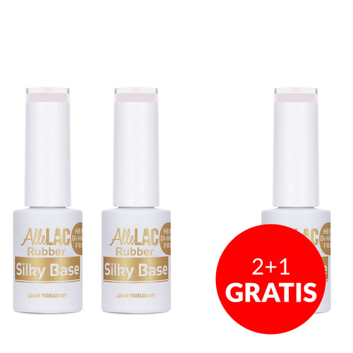 2+1gratis Rubber Silky Base AlleLac Ballerine Nr 1 baza twarda kauczukowa HEMA/Di-HEMA Free 5g