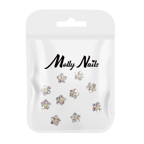 Ozdoby do paznokci kwiatki 3D Molly Nails K1119 10 szt