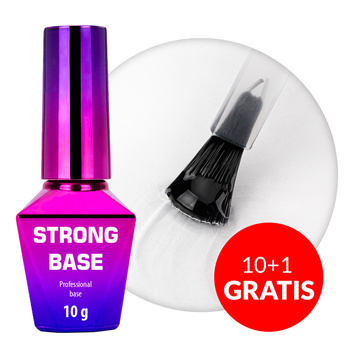 10+1 безкоштовно Гібридна основа Strong Base MollyNails Clear, без HEMA/Di-HEMA, 10 г