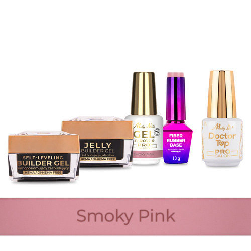 PRO MATCH SYSTEM 4+1 Smoky Pink: 3x żele: Jelly&SelfLeveling&Gel in bottle+Baza+Doctor Top 15g GRATIS