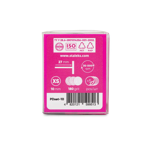 Dysk tarcza do pedicure Pododisk zestaw trzpień dysk + nakładki tarcze wymienne PDset-10 Staleks Pro XS 10mm