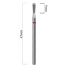 Fraise diamantée « flamme » pointue rouge Staleks Expert 2,3/8 mm