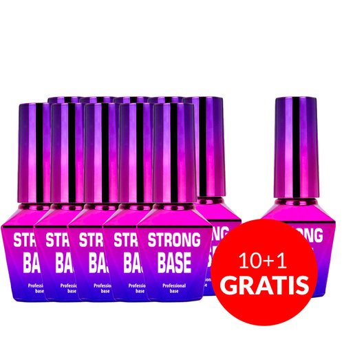 10 + 1 gratuit Base hybride Strong Base Molly Nails Clear sans HEMA/Di-HEMA 10 g