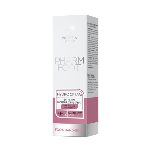 Nawilżający spray do suchej skóry 10% mocznika i humektanty Victoria Vynn Pharm Foot HYDRO CREAM 150ml