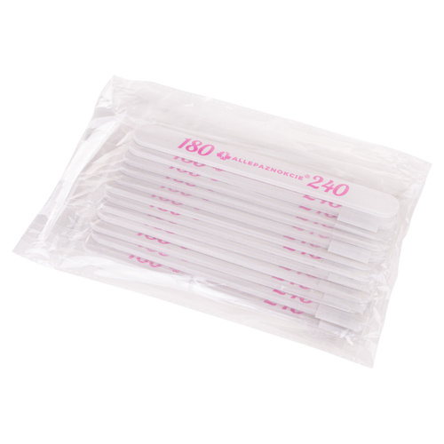 Lime à ongles Paquet sécurisé Allepaznokcie simple blanc grain 180/240 CU-12 Haute qualité