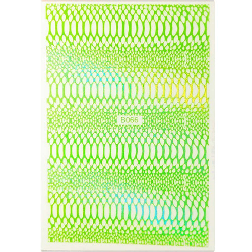Adhesivos para uñas finos, autoadhesivos y iridiscentes con diseño de piel de serpiente (Snake Skin) en color verde