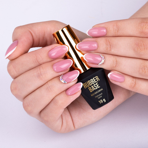 Baza kauczukowa do lakierów hybrydowych Rubber Base Molly Nails Dange Rose 10g