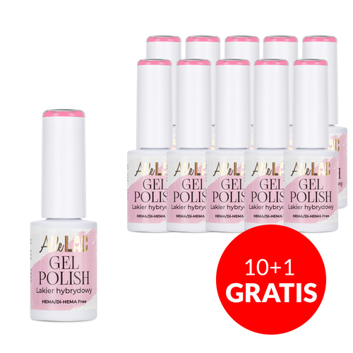 10 + 1 gratis LED/UV-Gel-Nagellack Pinks Sweet AlleLac HEMA/Di-HEMA-frei 6 g