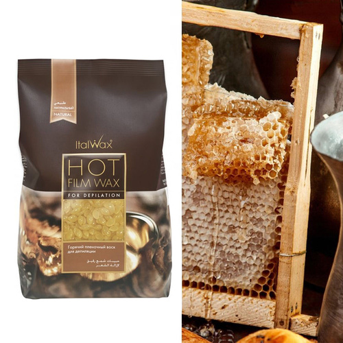 Cire dure en pastilles à basse température ItalWax Natural Film Wax pour épilation sans bande, 500 g