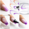 Adesivi gradati per unghie / French / Ombre / Linea del sorriso francese, 24 pezzi, mix di colori