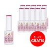 10+1 gratis Smalto ibrido LED/UV Gel Polish Pinks Fuchsia Glitter AlleLac senza HEMA/Di-HEMA 6 g