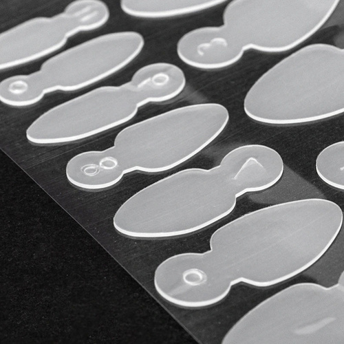 Lot de 12 moules en silicone « dual form » pour manucure française MollyLac, forme ovale courte