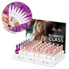 Pakiet 55 sztuk: 45 lakierów hybrydowych MollyNails Business Class Hema/di-Hema free 8g + 5 baz S.O.S. Fiber Angel Pink 10 g, 45 wzorników patyczków, ekspozytor