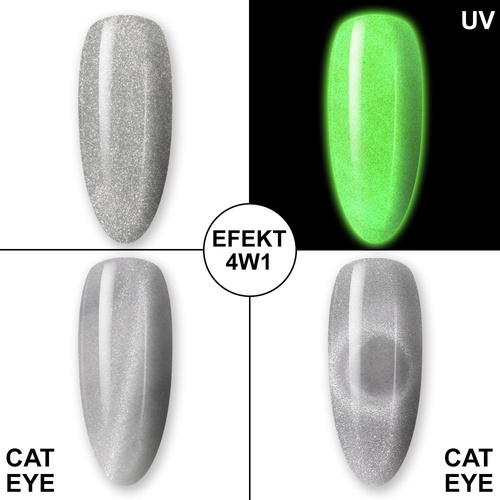 Lakier hybrydowy świecący w ciemności kocie oko MollyLac Night Glowing Freestate HEMA/Di-HEMA Free 10g Nr 676