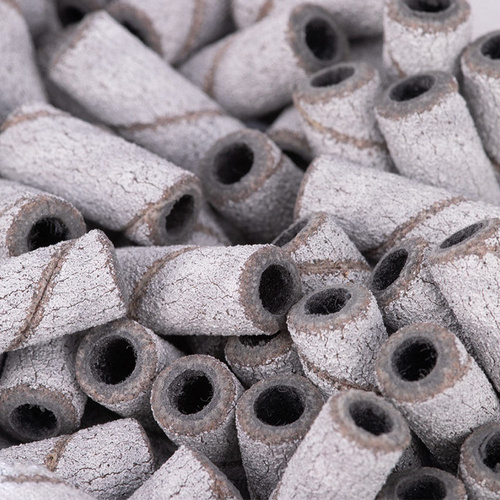 Kapturki do manicure i pedicure mandrele nakładki ścierne cylinder mini białe 3mm gradacja 180 50 szt.
