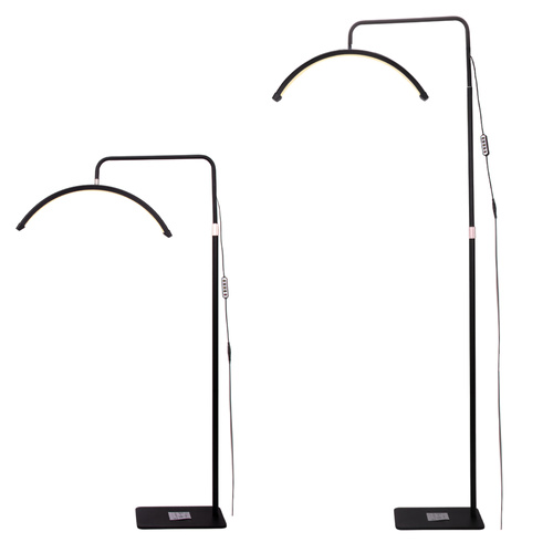 Lámpara LED de belleza de arco de 36 W, de pie, sin sombras, Moon Light, negra, DZM 7X