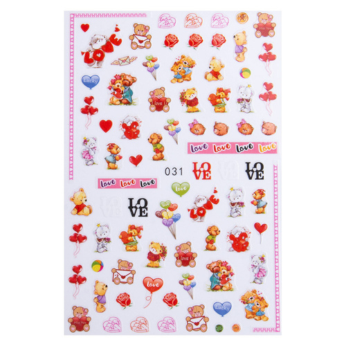 Adhesivos finos para uñas con motivos de San Valentín, n.º 031