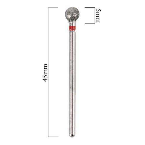 Zestaw frezów diamentowych kulka 5 mm czerwony delikatny 10 szt
