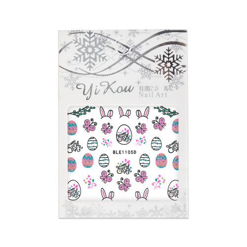 Naklejki do paznokci 3D samoprzylepne brokatowe wielkanocne  BLE 1105D