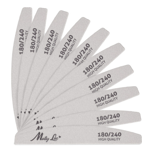 Lime à ongles « Bezpieczny Pakiet » forme bateau demi-lune MollyLac zèbre slim 180/240 haute qualité, 1 pièce
