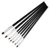 Set di pennelli per gel ovali neri, 7 pezzi
