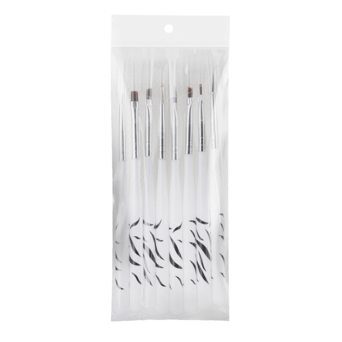 Set of brushes for gel decorations, Zebra probe, 8 pcs
