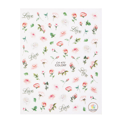Adesivi per unghie autoadesivi con rose di San Valentino CA-472