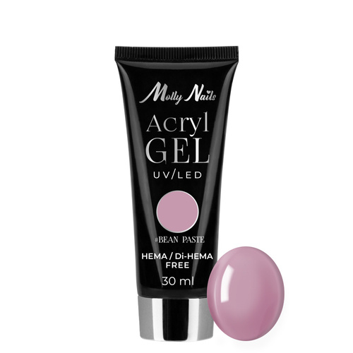 Gel acrylique Polygel pour l'extension des ongles AcrylGel Molly Nails sans HEMA/Di-HEMA, Bean Paste, 30 ml