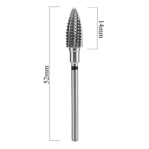 Fraise en carbure de silicium « en forme de pomme de pin » noire Staleks Pro Expert 6/14 mm