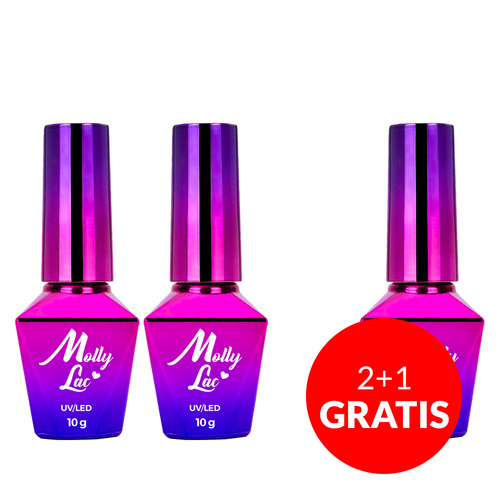 2+1gratis Satin Top MollyLac matowy top nawierzchniowy no wipe bez przemywania Clear 10g