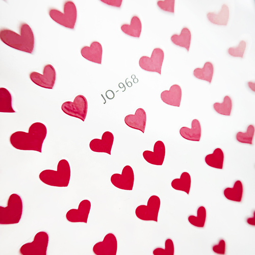 Adhesivos para uñas finos y autoadhesivos con forma de corazón JO-968