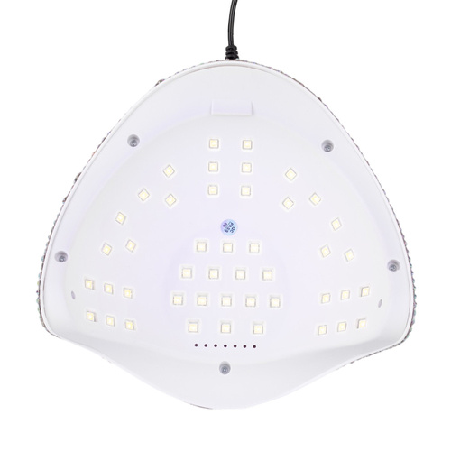 Molly Nails 150W LED/UV nail lamp for hybrid varnishes, gels, and acrylic gels in crystal silver holo zirconia X5 MAX
