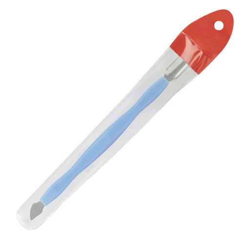 Spatula, hoof knife, double-sided chisel for pushing back cuticles and removing dead skin, blue