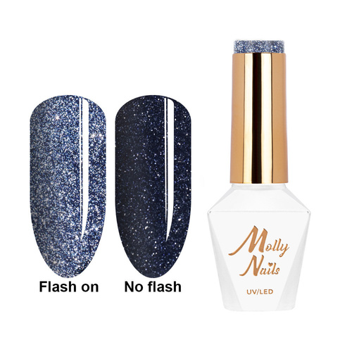 5+1gratis Lakier hybrydowy Molly Nails Flashing Lights 3 Intensity HEMA/Di-HEMA Free 8g Nr 618