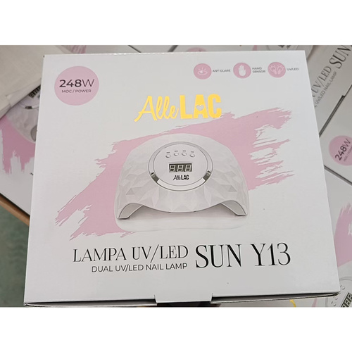Lámpara para uñas dual UV/LED de 248 W AlleLac para esmaltes híbridos, geles y acrilogel, color rosa Y13