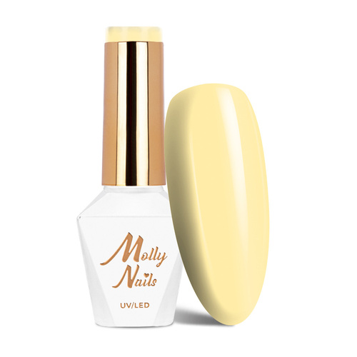 LED/UV-Gel-Nagellack MollyNails Power Flower Nr. 720 Yellow Daffodil, frei von HEMA/Di-HEMA, 8 g