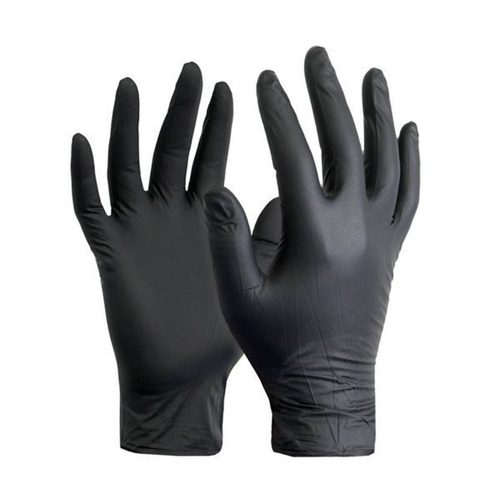 Easycare Black Disposable Nitrile Diagnostic and Protective Gloves, Size S, Black, 100 Count