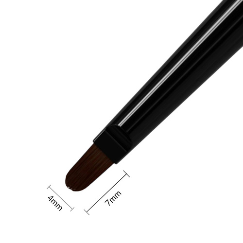 Pędzelek dwustronny do żelu 7mm owalny i do zdobień 7mm Staleks PRO Expert czarny 