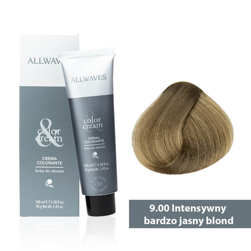 Coloration Allwaves Cream Color, blond très clair intense, teinte 9.00, 100 ml