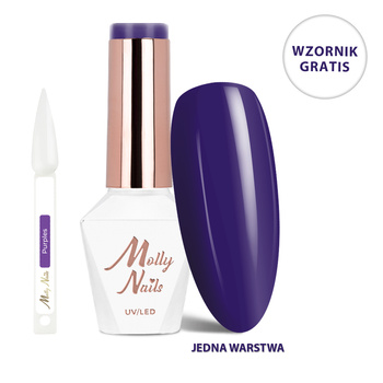 Lakier hybrydowy LED/UV Gel Polish The Trend Edit Nr 305 Nightfall MollyNails HEMA/Di-HEMA Free 8g+ Wzornik Purples GRATIS