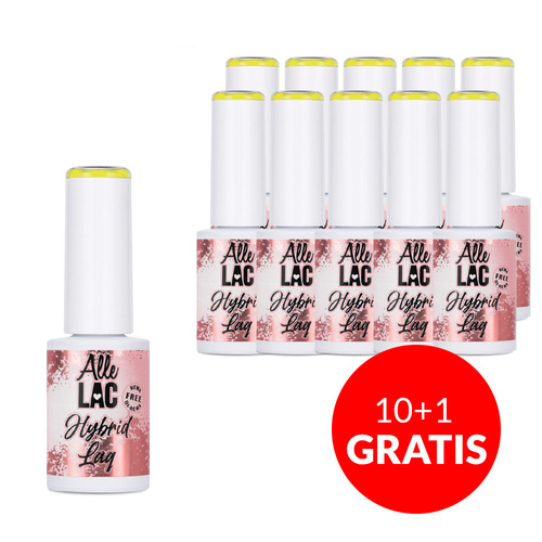 10 + 1 gratis. Esmalte híbrido LED/UV Gel Polish Yellows Y3 Sunkiss AlleLac sin HEMA/Di-HEMA, 6 g
