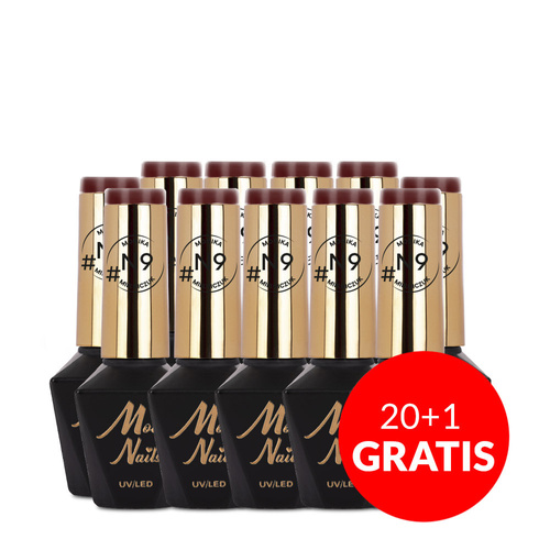 20+1gratis Lakier hybrydowy Molly Nails Natural by Monika Mielniczuk HEMA/Di-HEMA free 8g Nr N9