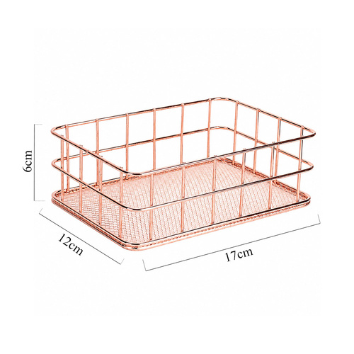 Metalowy organizer koszyk rose gold Nr 1