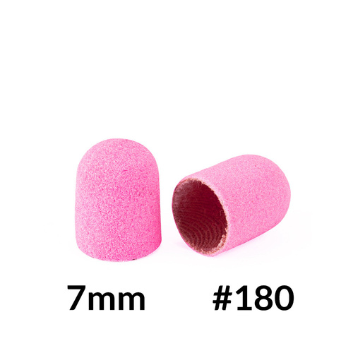 Pedicure-Kappen 7 mm, Körnung 180, 10 Stück, Fabric Podo AlleMed, Rosa/Pink
